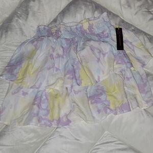No Boundaries Pastel Tie-Dye Ruffle Mini Skirt — JUNIORS L (11-13) S in Women's
